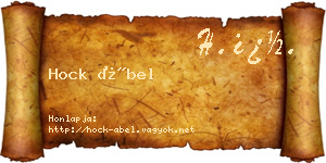 Hock Ábel névjegykártya