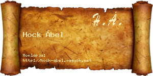 Hock Ábel névjegykártya